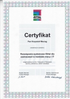 Certyfikat rozwiązania systemowe Rittal