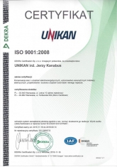 Certyfikat ISO 9001:2008